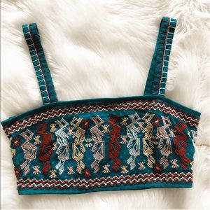 NWT forever 21 embroidered cropped top